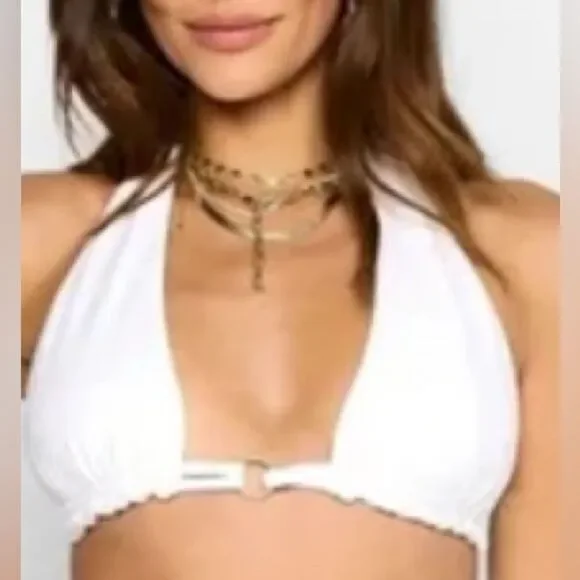 NWT Beach Bunny Women’s White Georgia Bikini Top - Size Large
